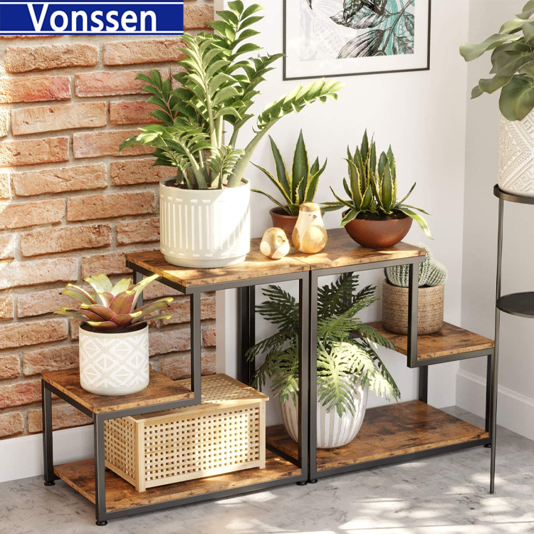 Vonssen Side Tables Living Room 3-Tier End Tables Bedroom Nightstand with Storage Sturdy Rustic Home Decor Easy Assembly VS1010400029