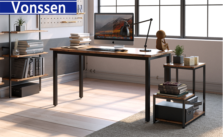 Vonssen Side Tables Living Room 3-Tier End Tables Bedroom Nightstand with Storage Sturdy Rustic Home Decor Easy Assembly VS1010400029